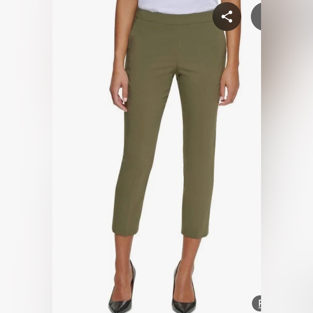 NWT $90 Calvin Klein Olive Green Women's Cropped Pants